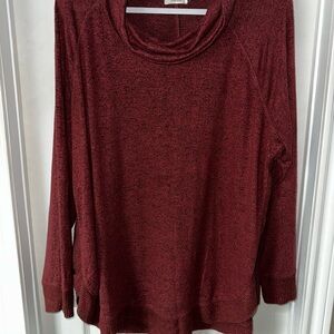 Cozy Maroon Cowl Neck Sweater